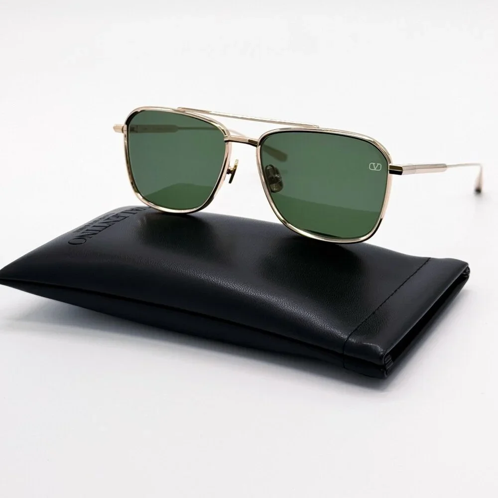 NEW VALENTINO SUNGLASSES VLS-168A LIMITED EDITION GOLD/GREEN UNISEX VALENTINO
